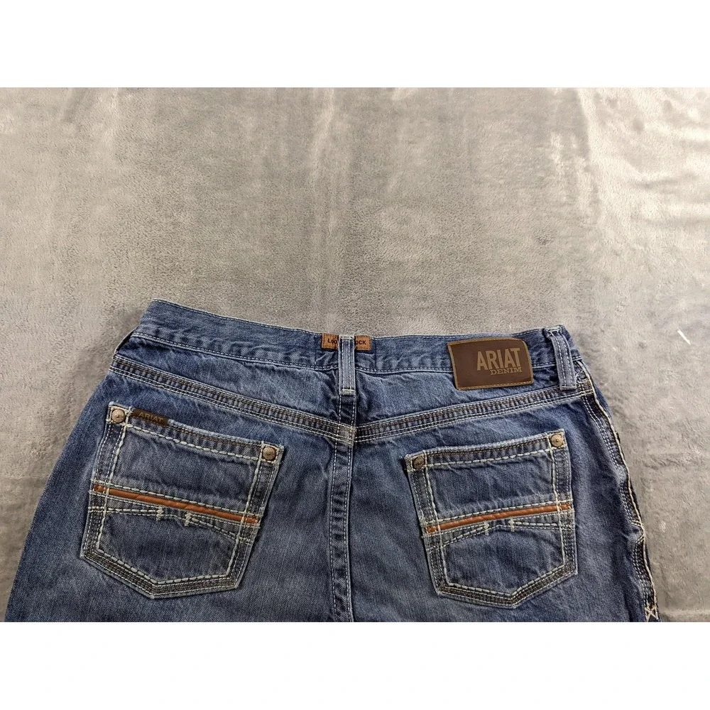 Ariat Jeans Mens 35x28 Blue M4 Relaxed Bootcut Denim Western Cowboy Rodeo READ